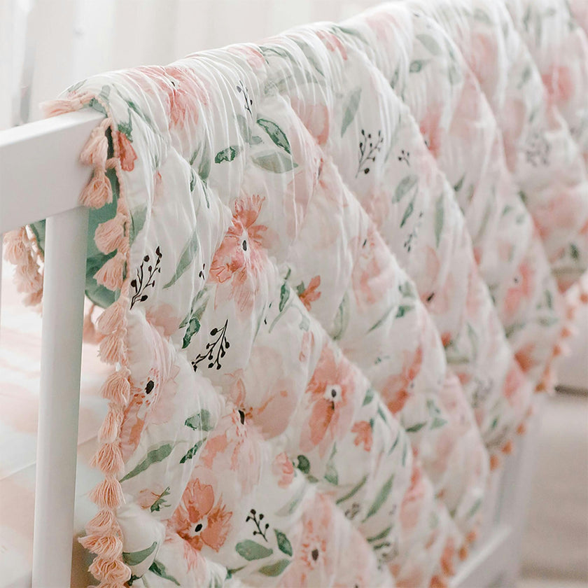 Parker Quilted Baby Play Mat (Pink Floral)