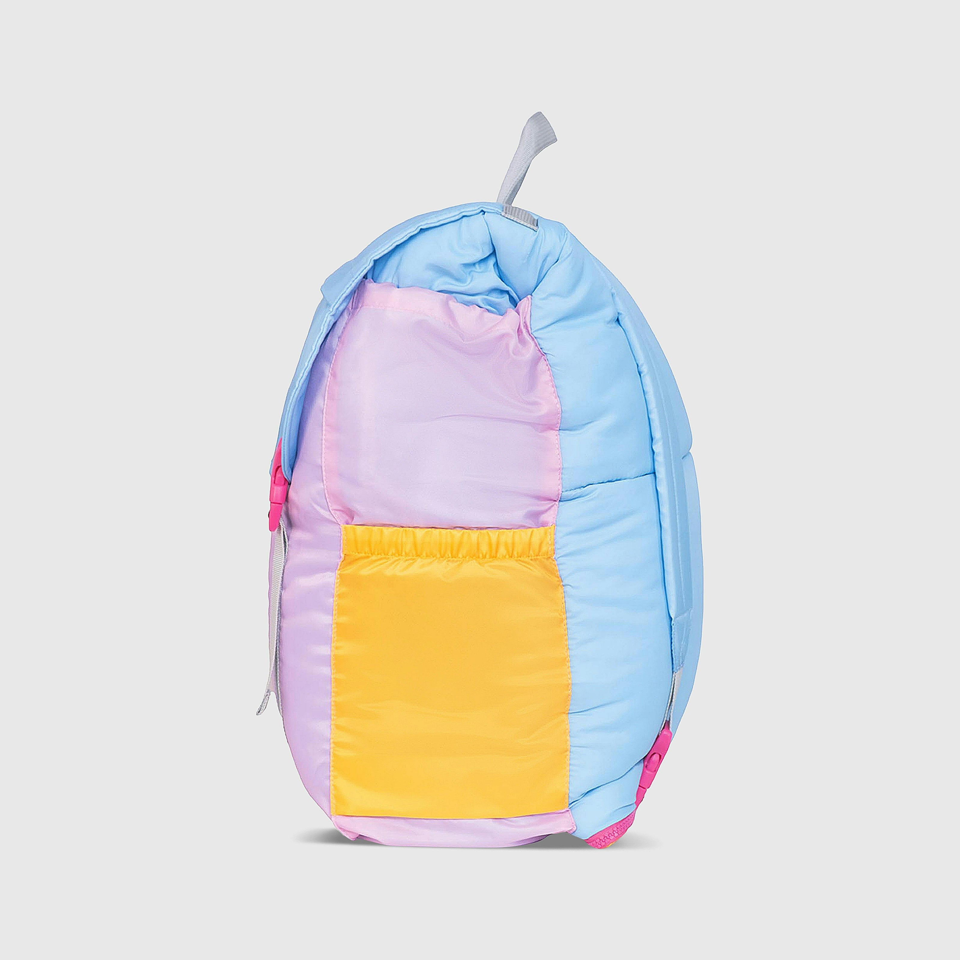 Sleep-N-Pack™ – Big Kid Size | Color Block Camp Collection: Pink Smile Face