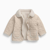Reversible Recycled Borg Jacket - Taupe & Ecru