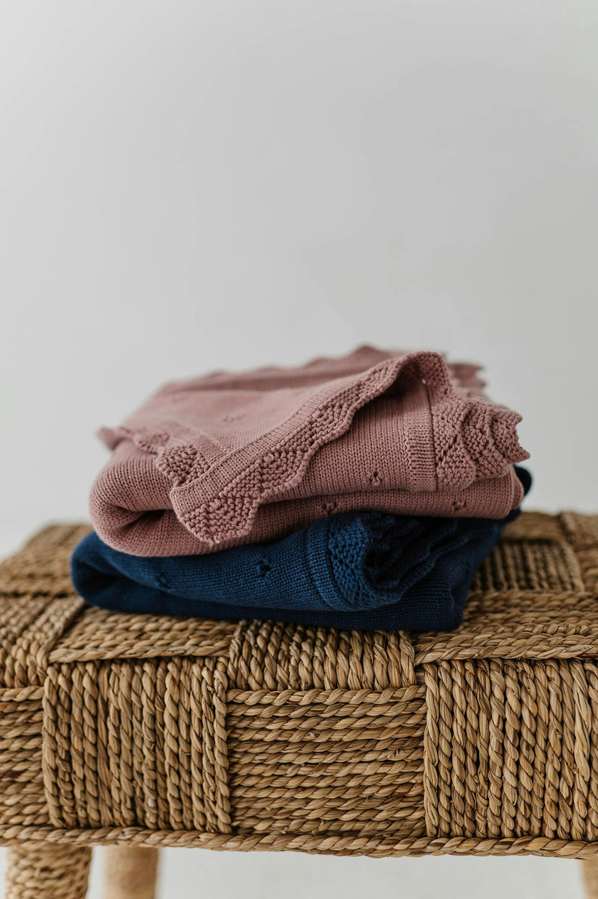 Knit Blanket in Rose