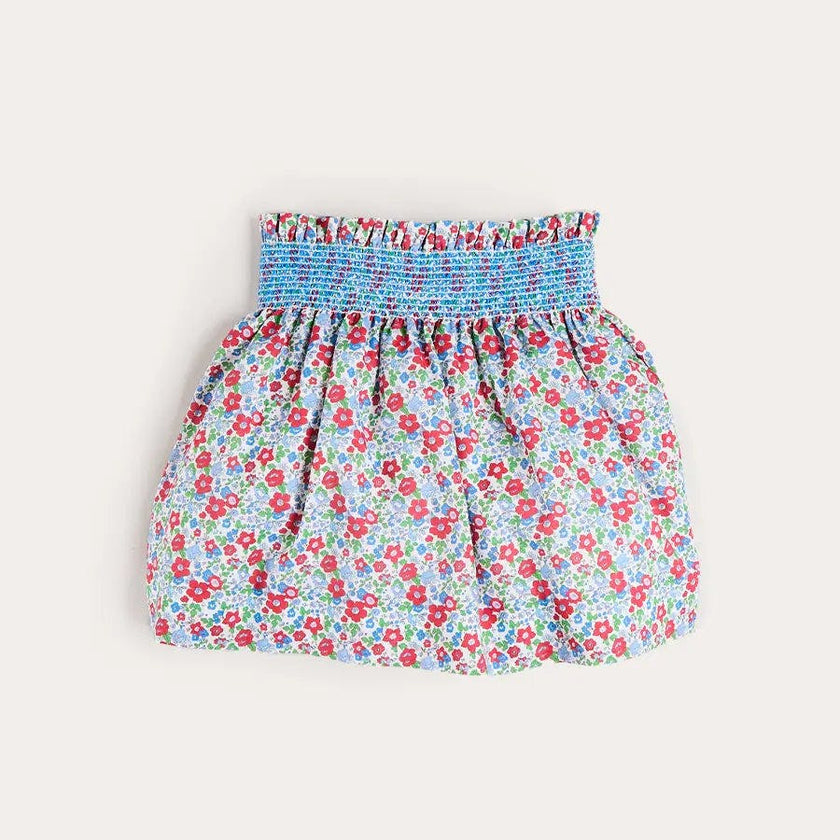 Emilia Floral Elasticated Waist Skirt in Red (2-10yrs)