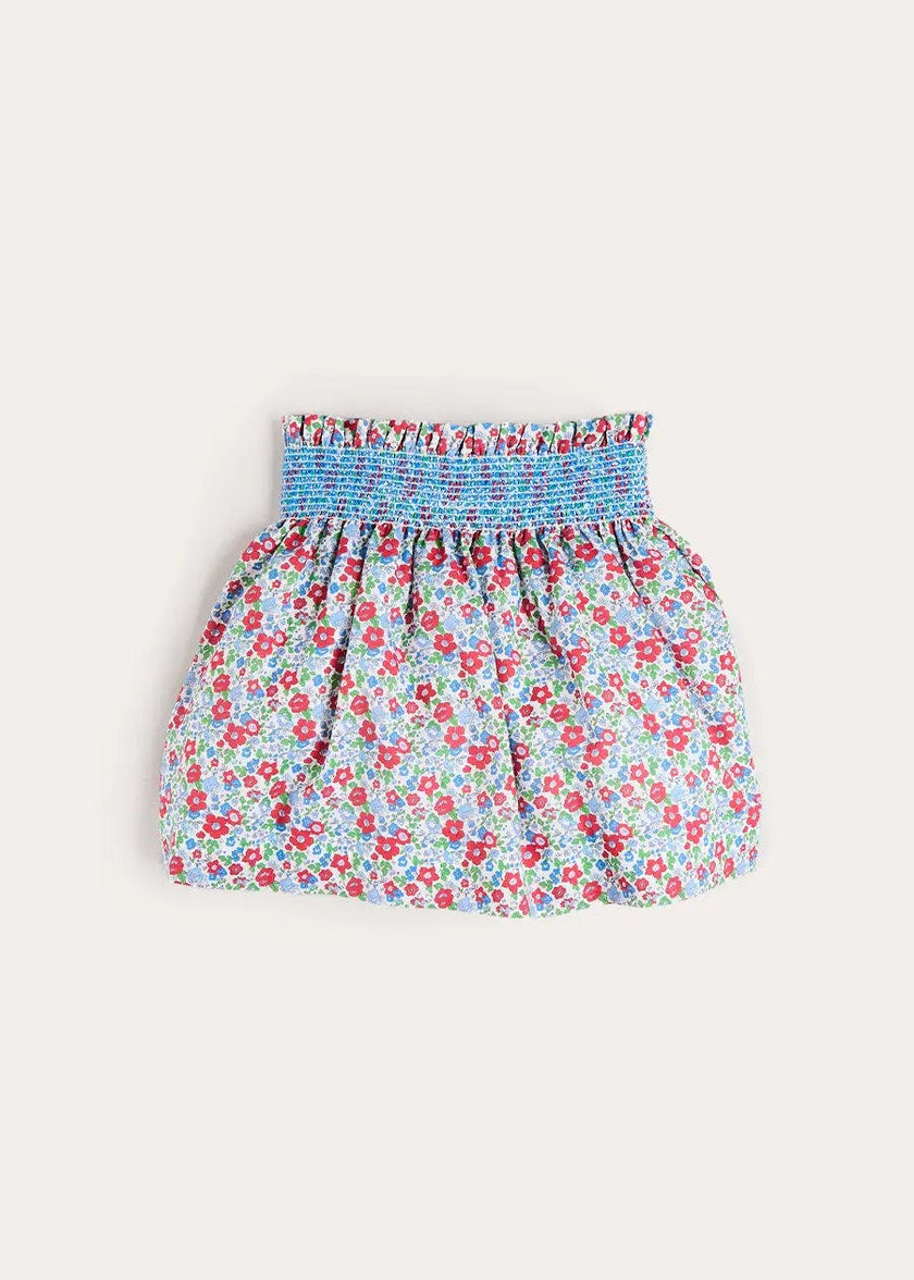 Emilia Floral Elasticated Waist Skirt in Red (2-10yrs)