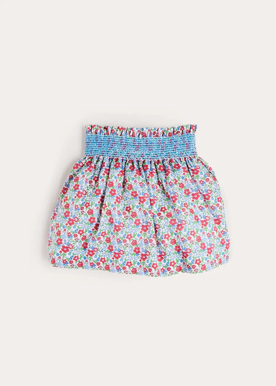 Emilia Floral Elasticated Waist Skirt in Red (2-10yrs)
