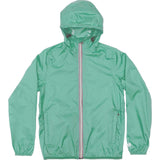 Moss green full zip packable Rain jacket and windbreaker