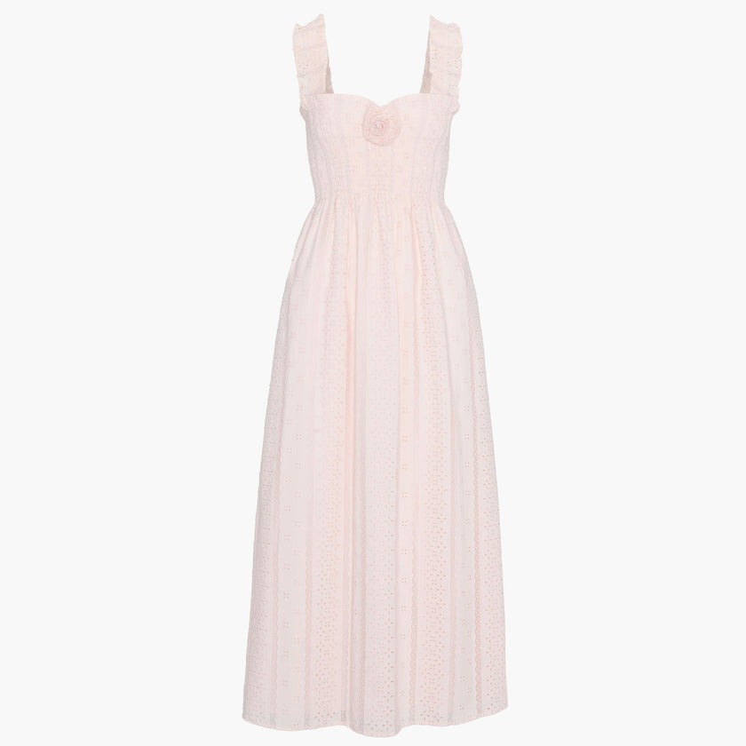 The Rosetta Nap Dress - Pink Broderie Voile
