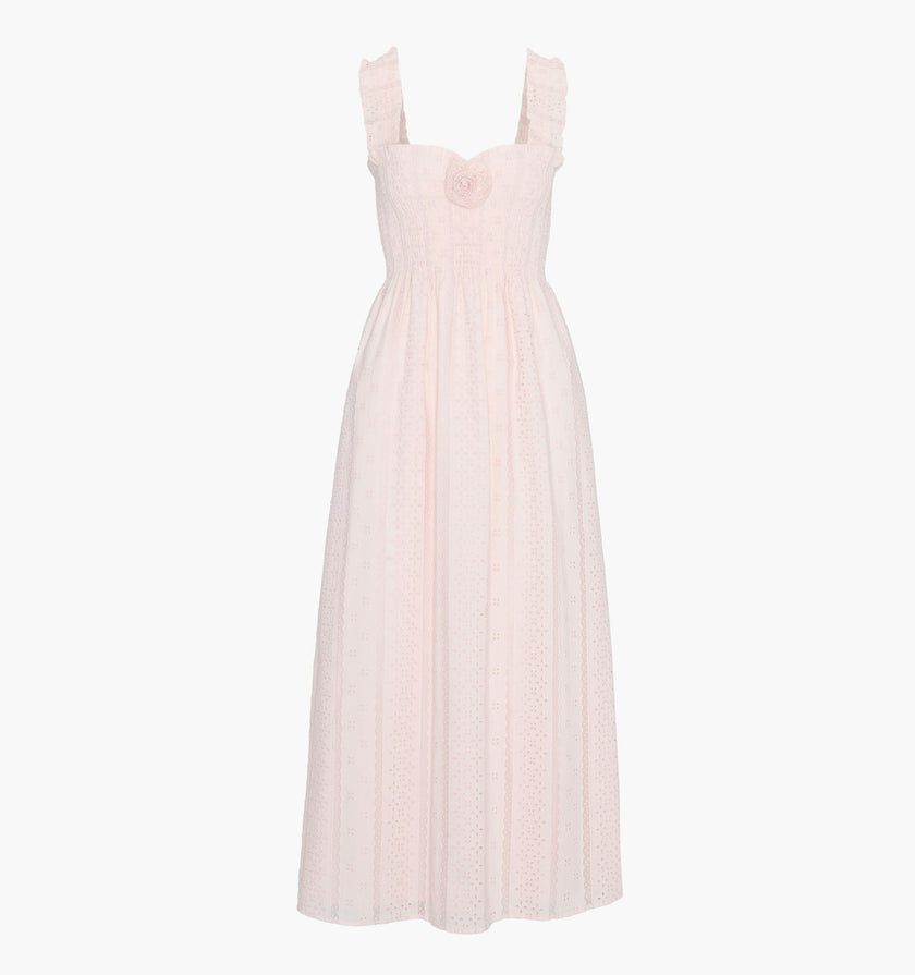 The Rosetta Nap Dress - Pink Broderie Voile