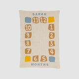 Custom Personalized Baby Sustainable Knit Throw Blanket - Block Milestone