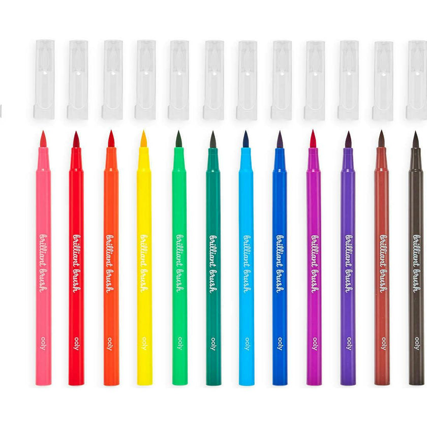 Brilliant Brush Markers - Reusable Case - Set of 12