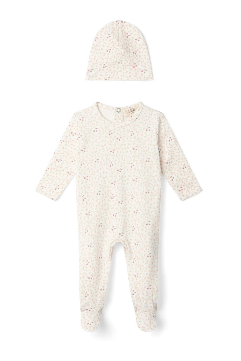 Branch and Cherry Print Onesie