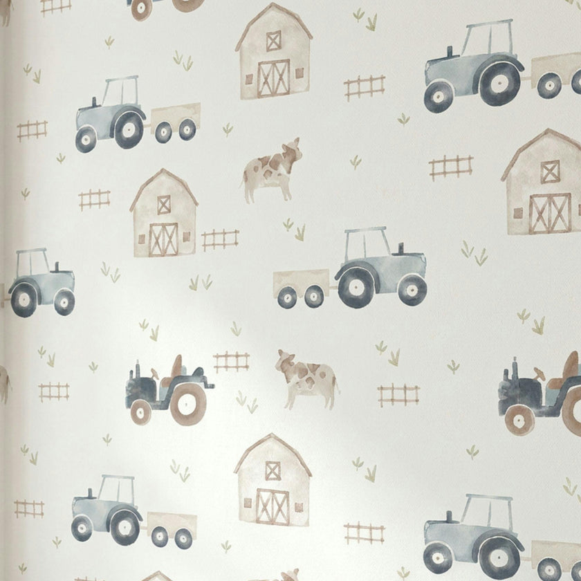 Charlie On the Farm Nursery Wallpaper