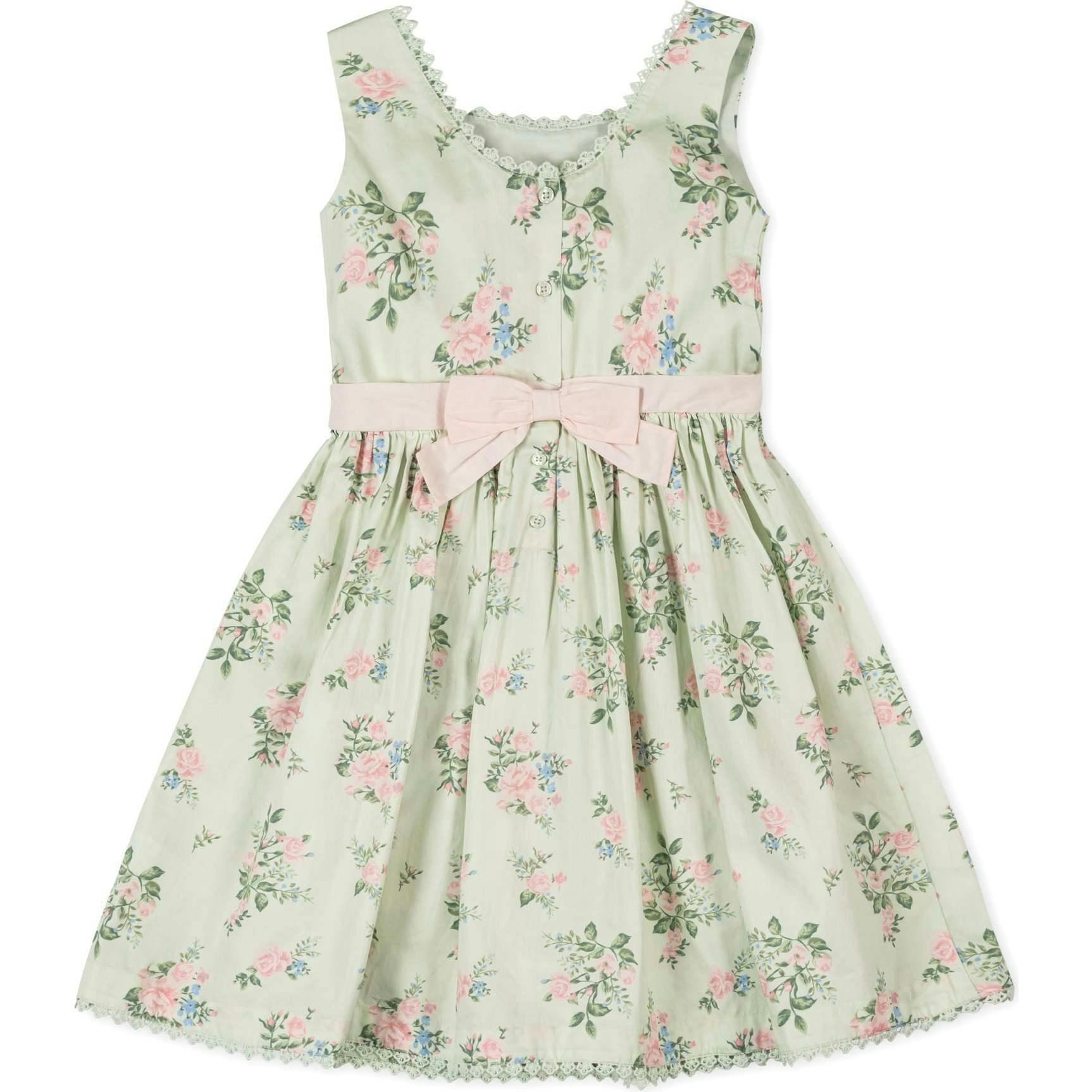 Organic Sleeveless Sateen Party Dress, Green