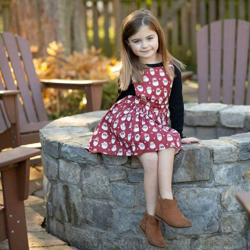 Worthy Threads Pinafore Dress Santas / Newborn