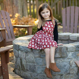 Holiday Pinafore Dress in Christmas Santas