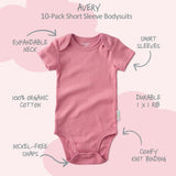 AVERY 10-Pack Short Sleeve Bodysuits