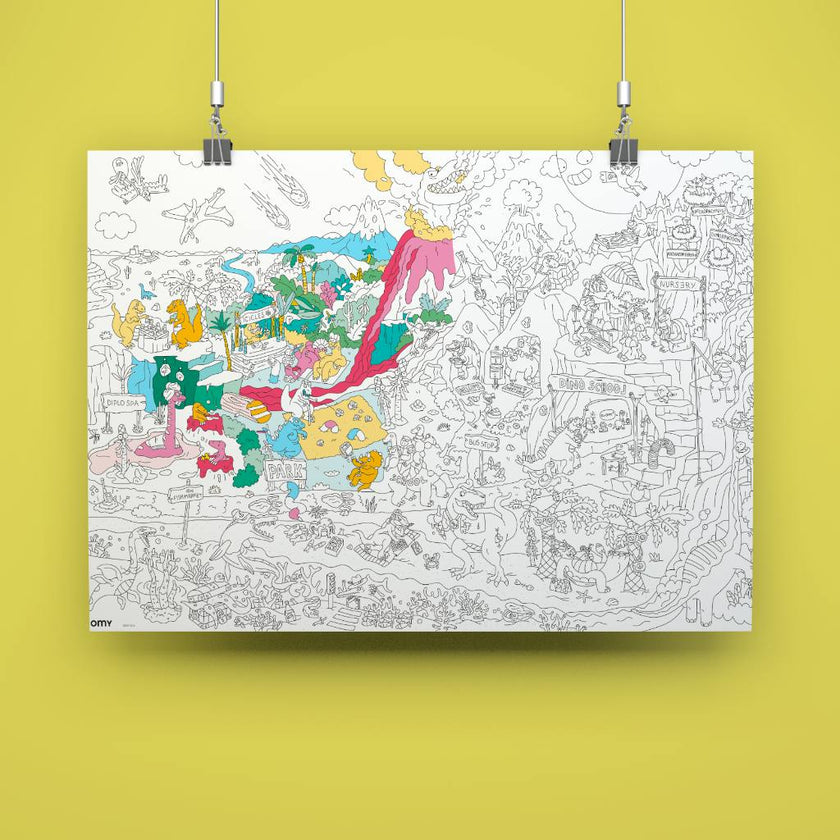 Dinos - Poster géant à colorier