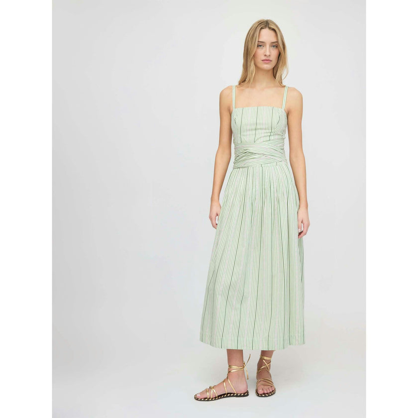 The Ame Skirt - Green Jacquard Stripe
