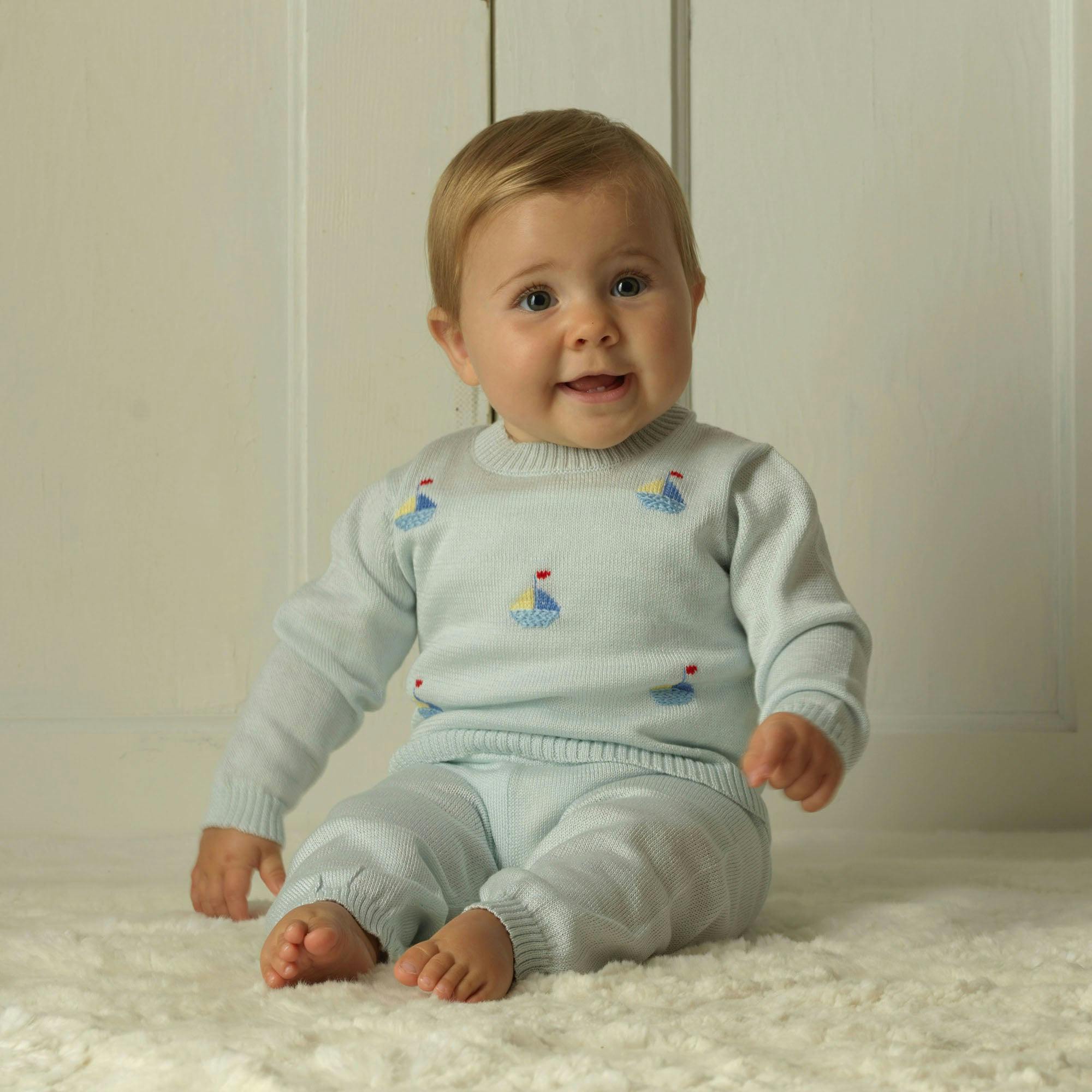 Pima Crochet Sailboat Knit Set