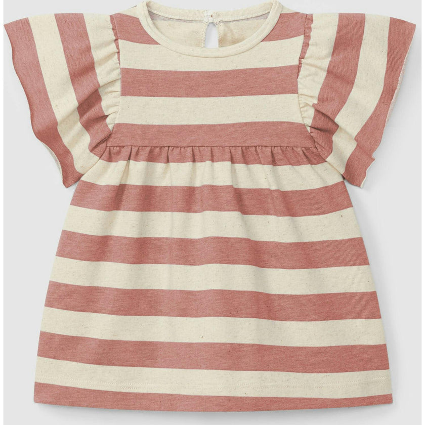 Flutter Sleeve Stripe Dress