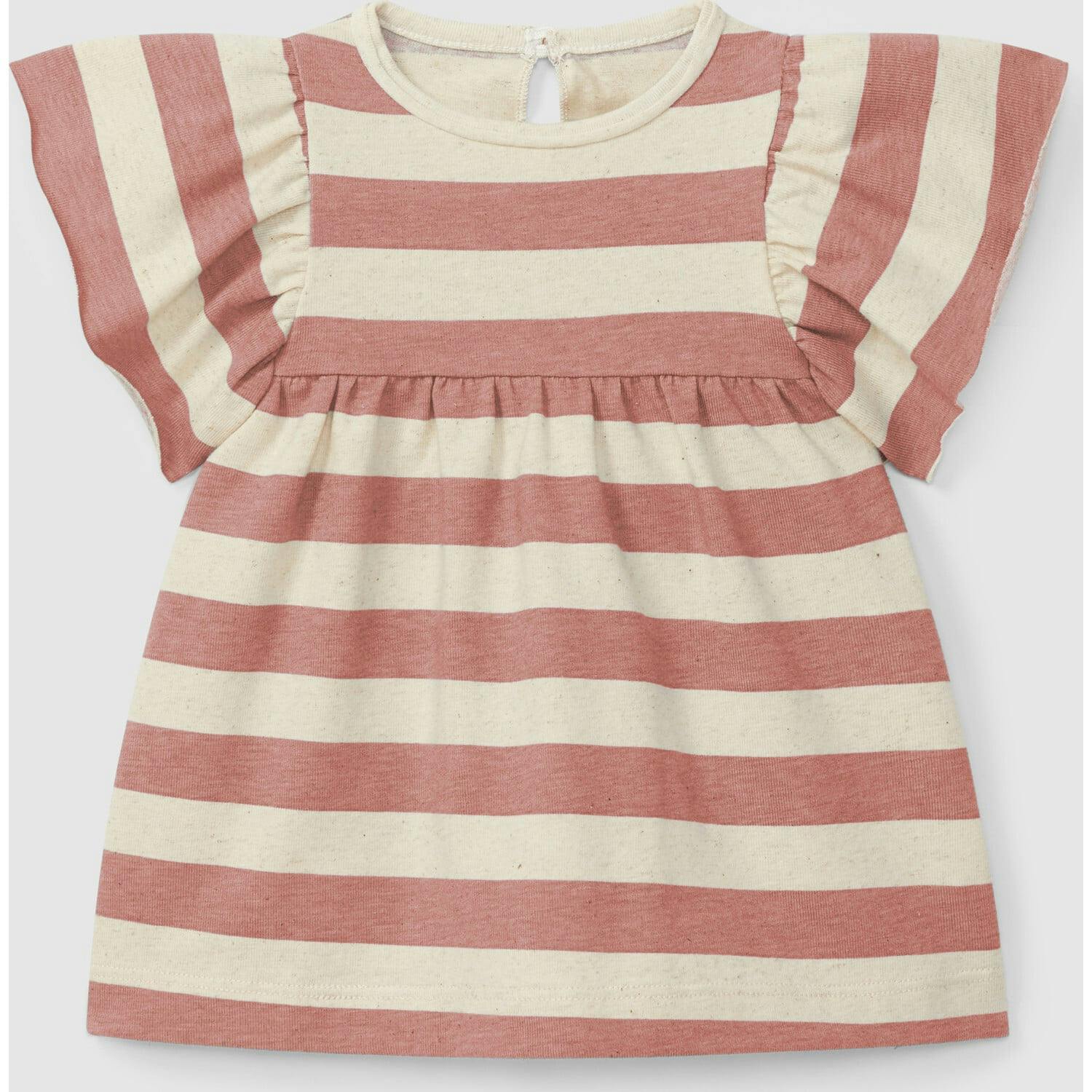 Flutter Sleeve Stripe Dress