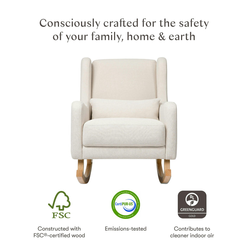 Babyletto Kai Rocker in Eco-Performance Fabric | Water Repellent & Stain Resistant