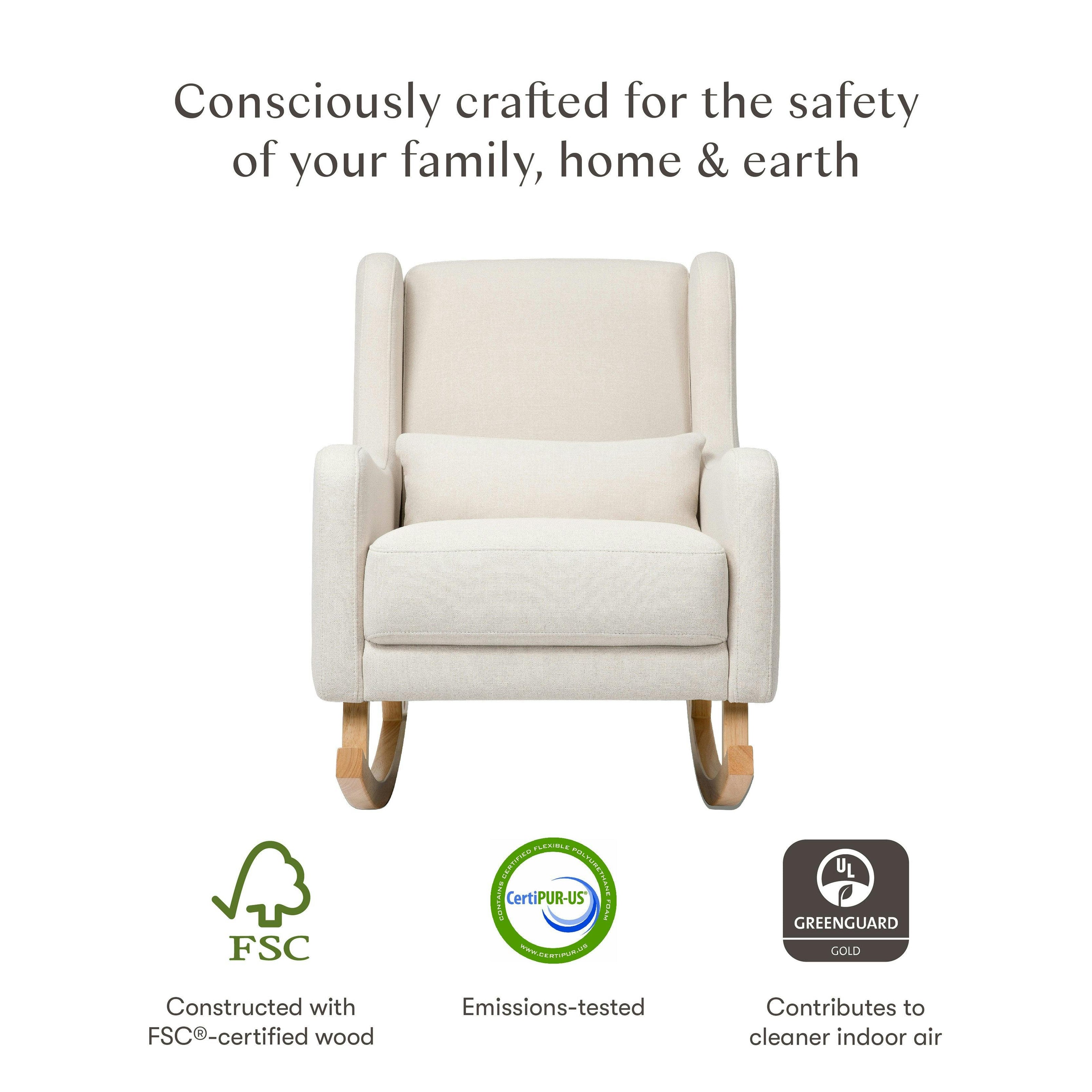Babyletto Kai Rocker in Eco-Performance Fabric | Water Repellent & Stain Resistant