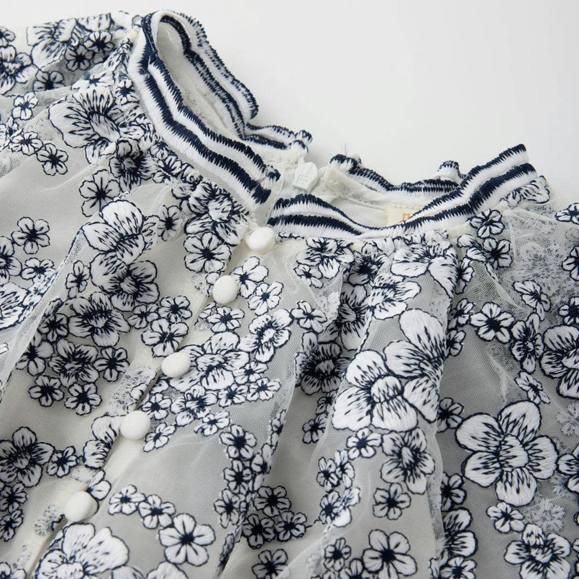 Eliza Embroidered Mini Dress