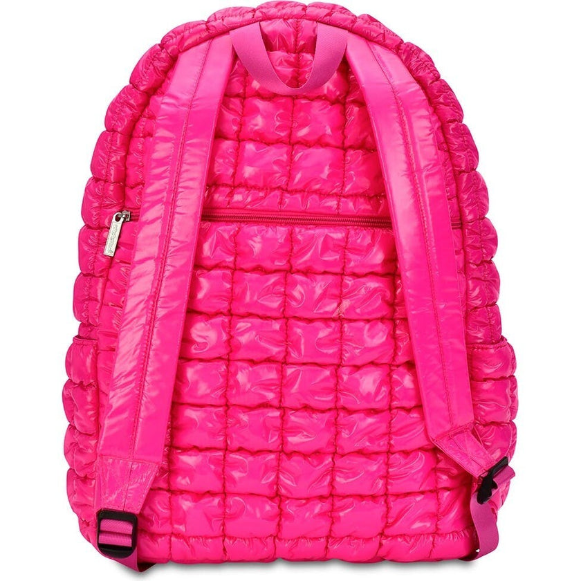 Hot Pink Shiny Puffer Backpack