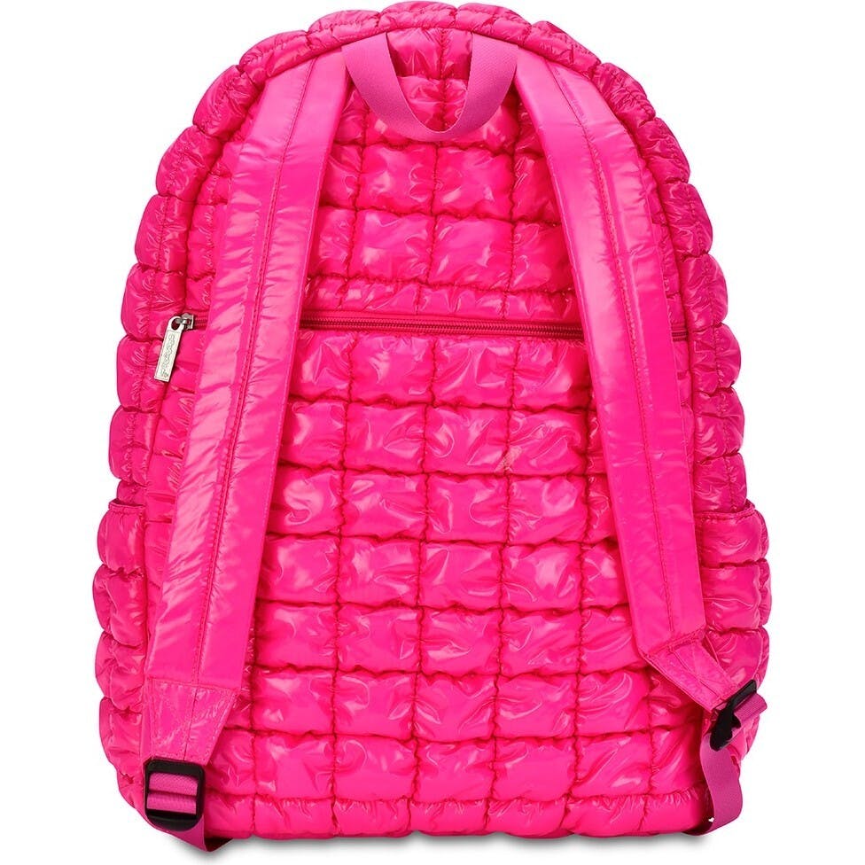 Hot Pink Shiny Puffer Backpack