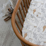 Ezra Woodland Animal Cotton Bassinet Sheet