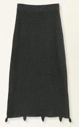 Lokaro Pointelle Skirt in Black