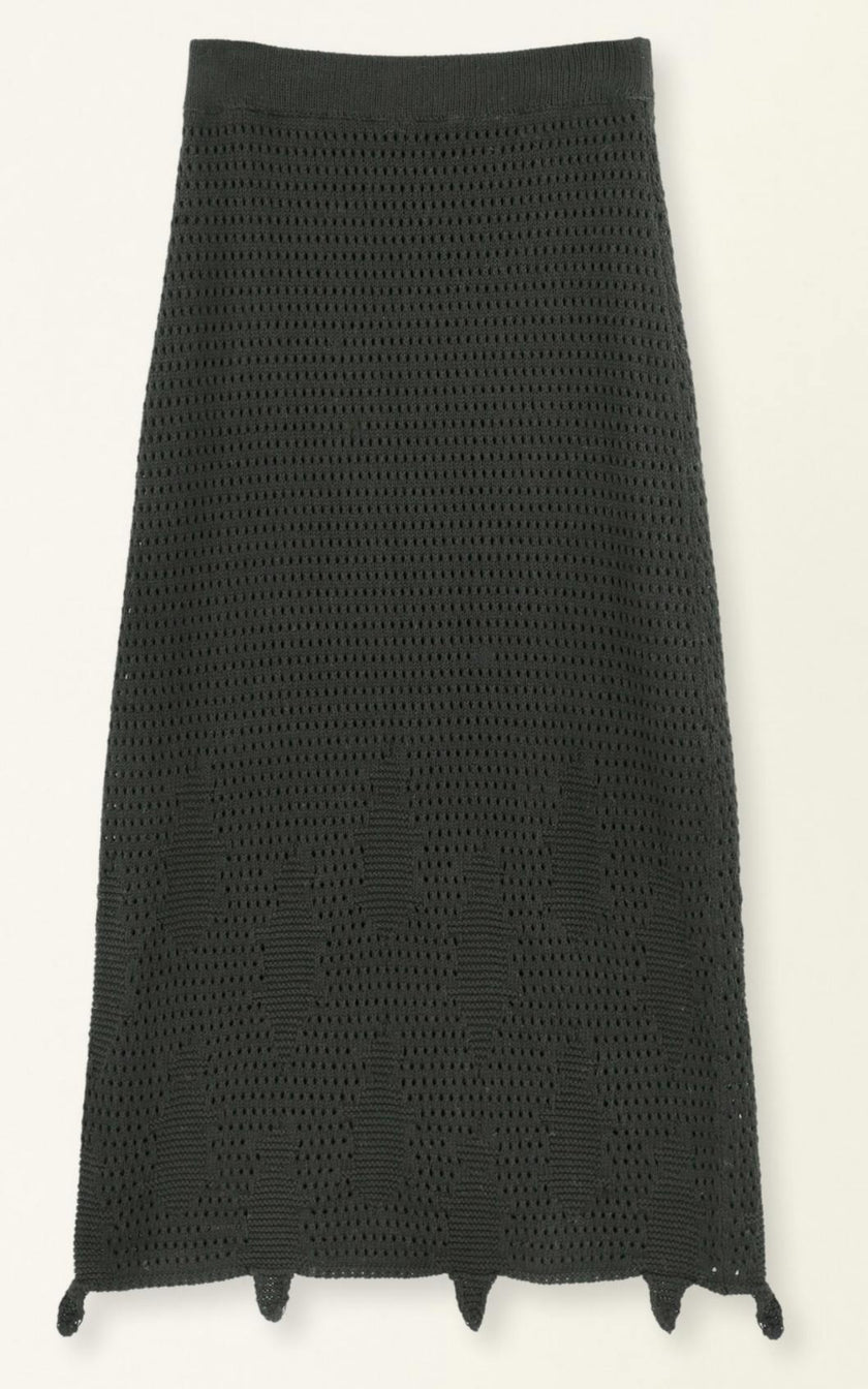 Lokaro Pointelle Skirt in Black