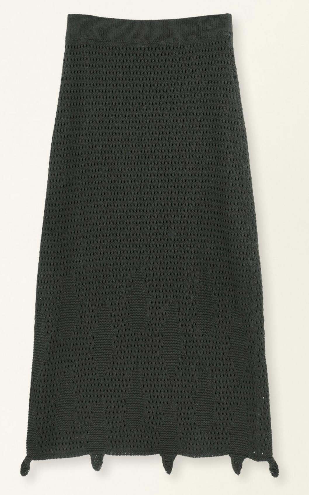 Lokaro Pointelle Skirt in Black