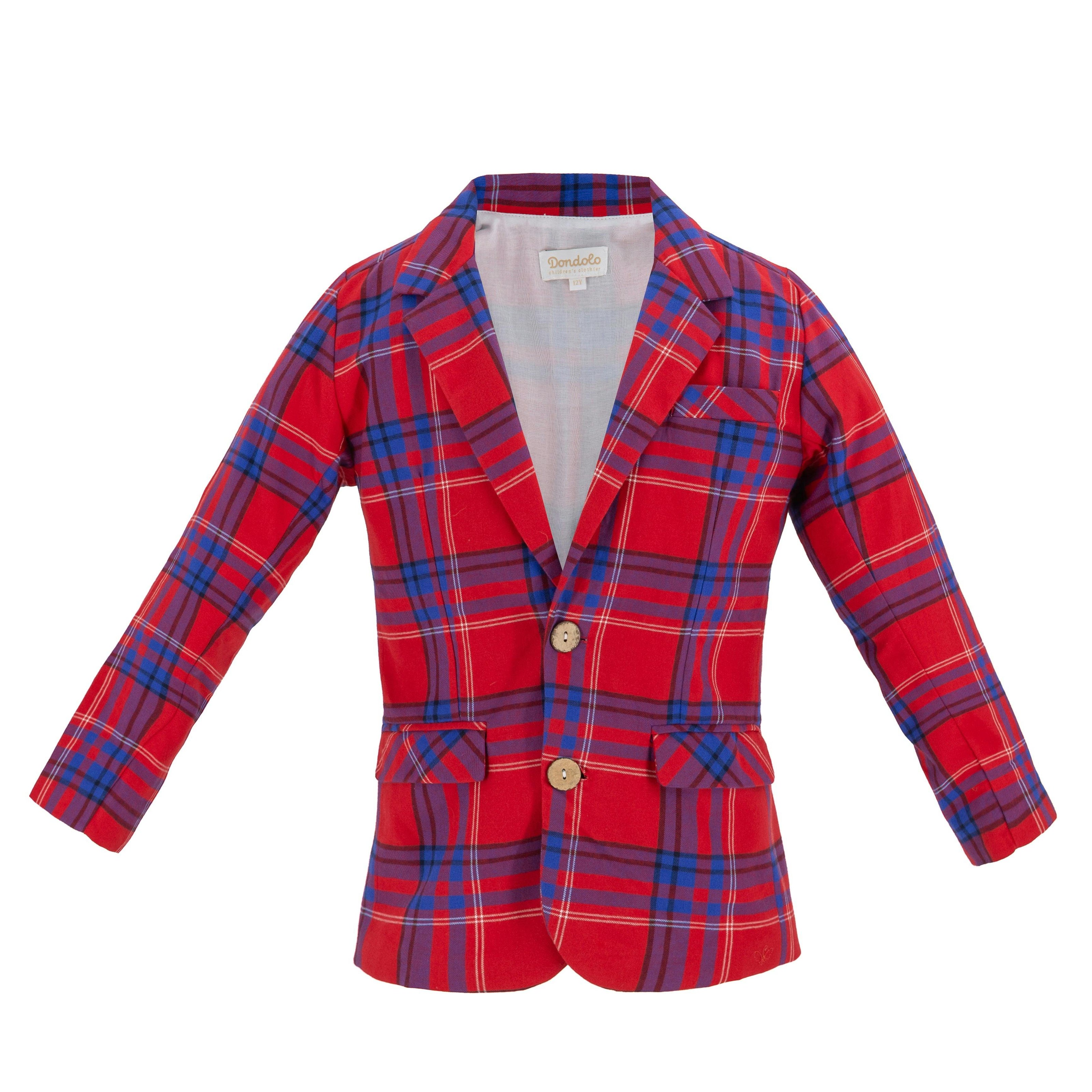 Hayden Boy Blazer - Red Plaid