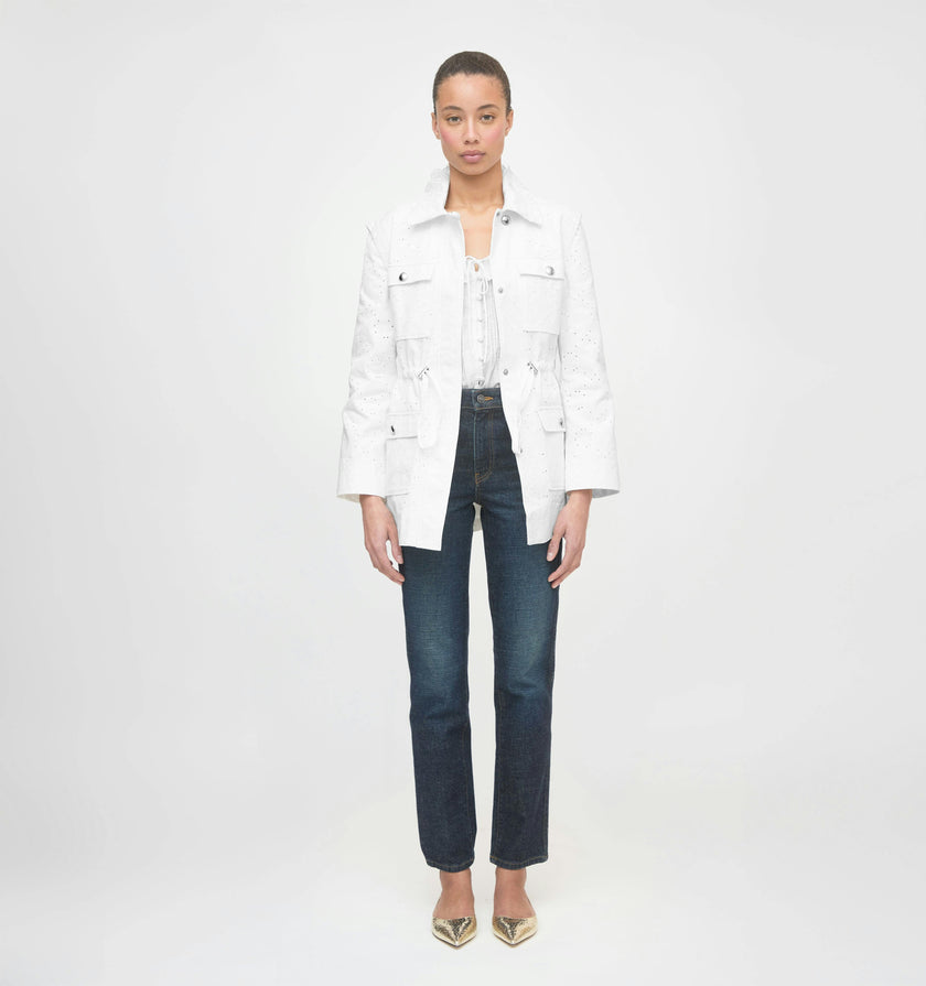 The Gillian Jacket - Ivory Eyelet