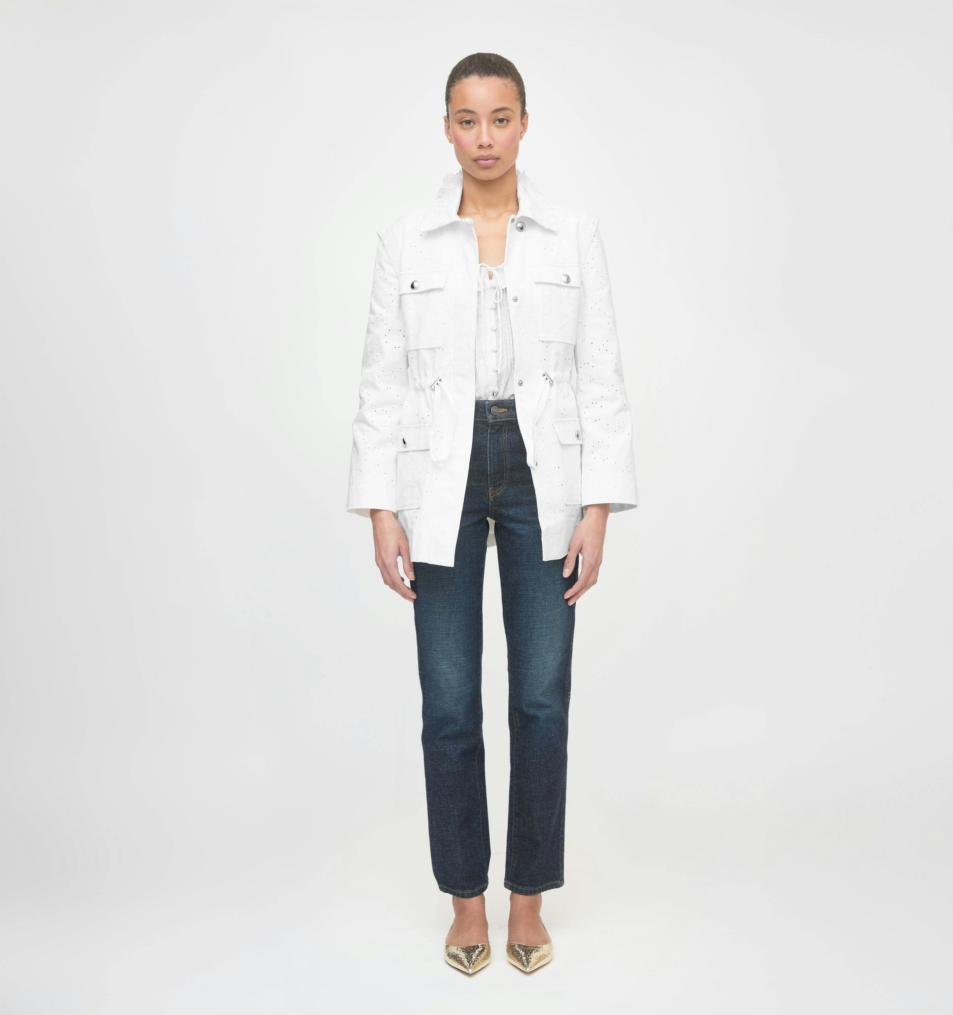 The Gillian Jacket - Ivory Eyelet