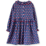 Girls All-Over Print Ruffle Collar Long Sleeve Dress