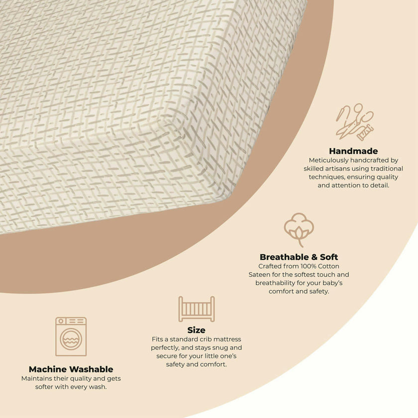 Cove Fitted Crib Sheet (Hashtag)