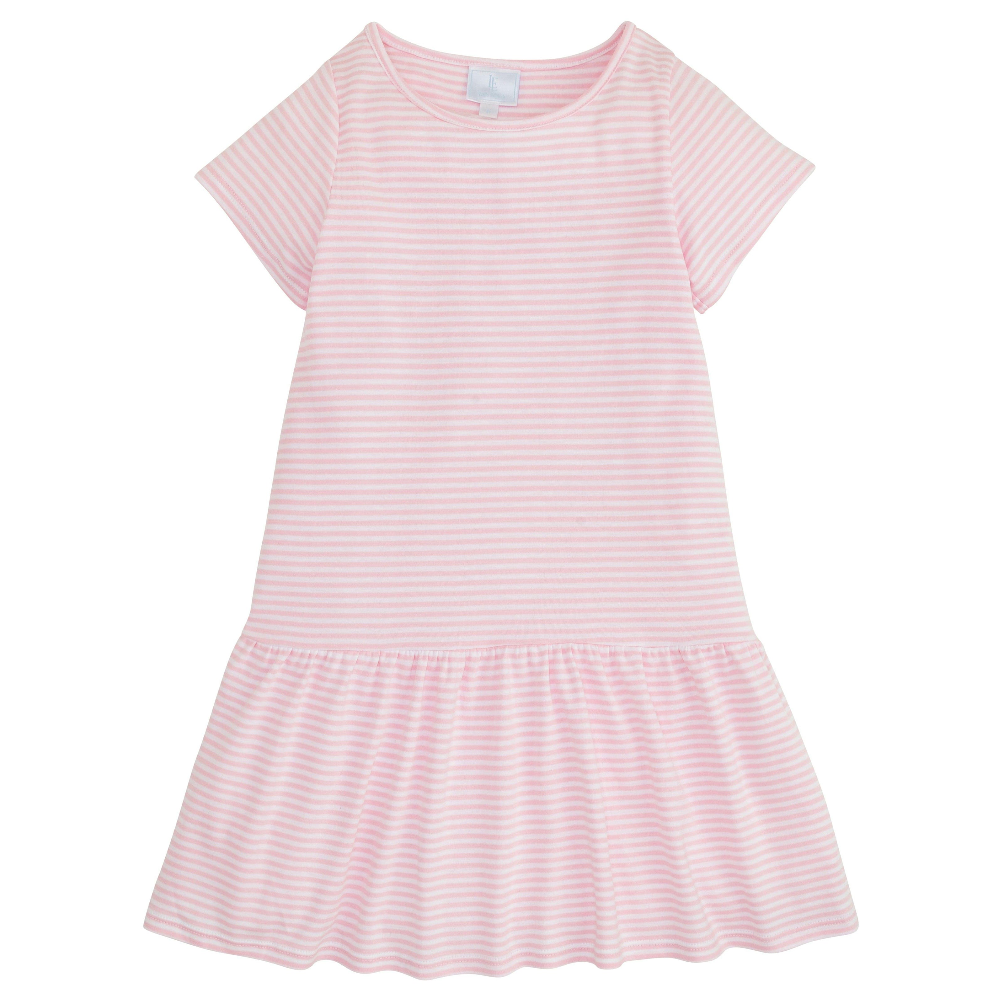 Kari T-Shirt Dress - Light Pink Stripe