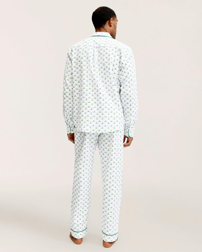 Men's Twill Pajama Set in Fairway Stripe