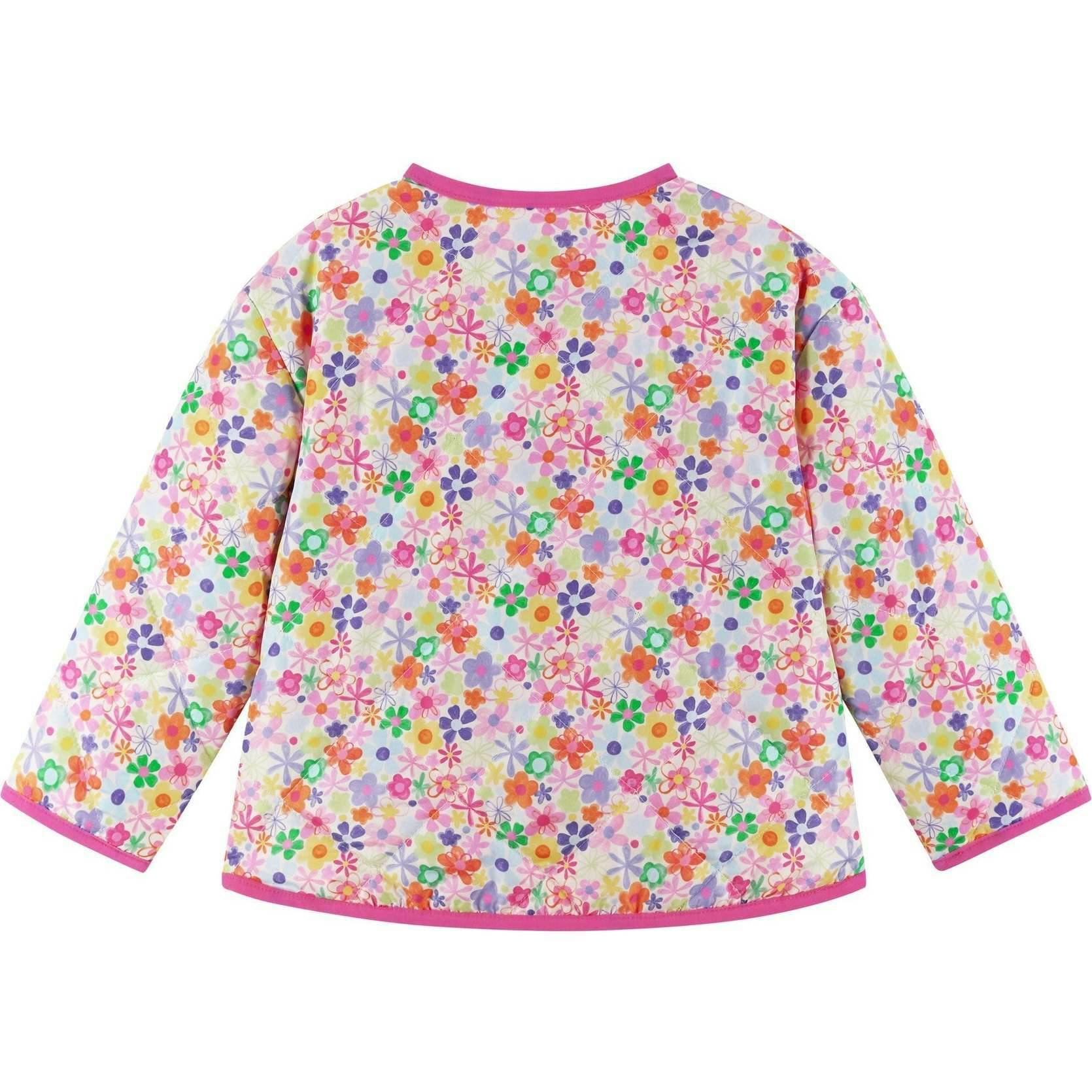 Girls Cream Bomber | Floral Print