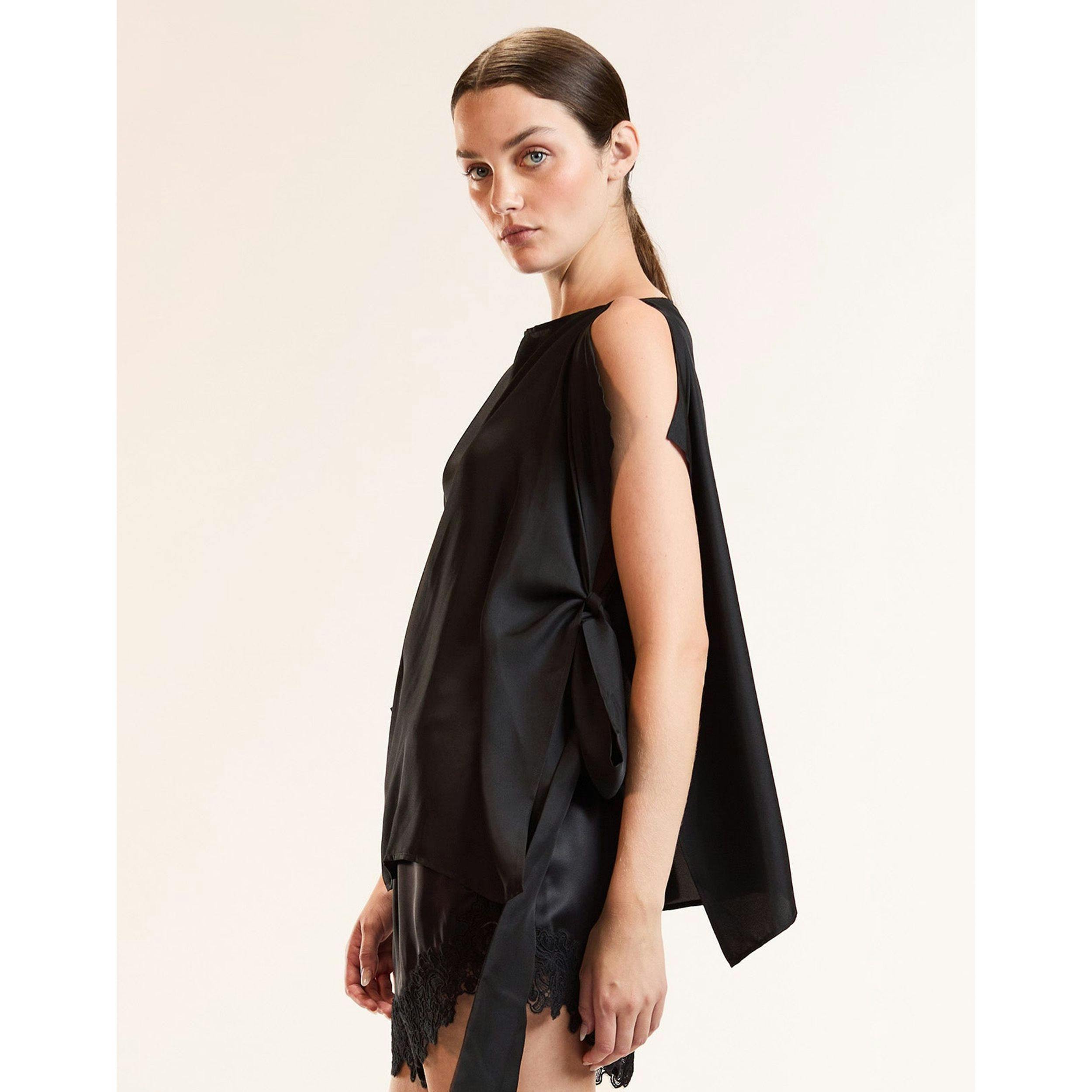 Windswept Tie Top, Black