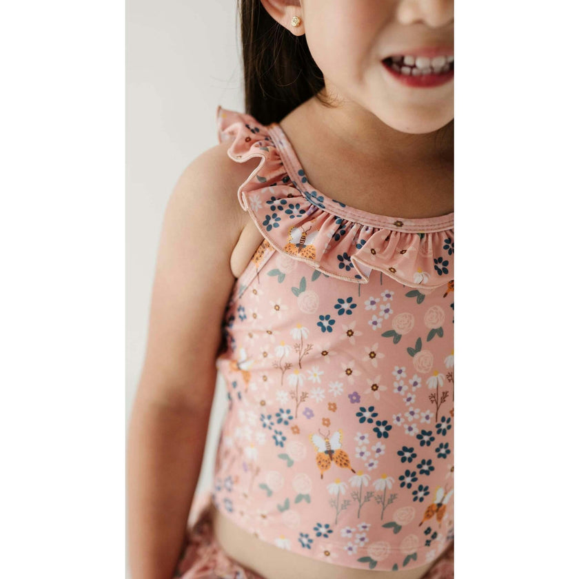 Girl's Two-Piece Tankini Swimsuit Burlwood