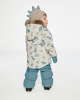 Baby Two Piece Snowsuit Blue Dinosaur Print