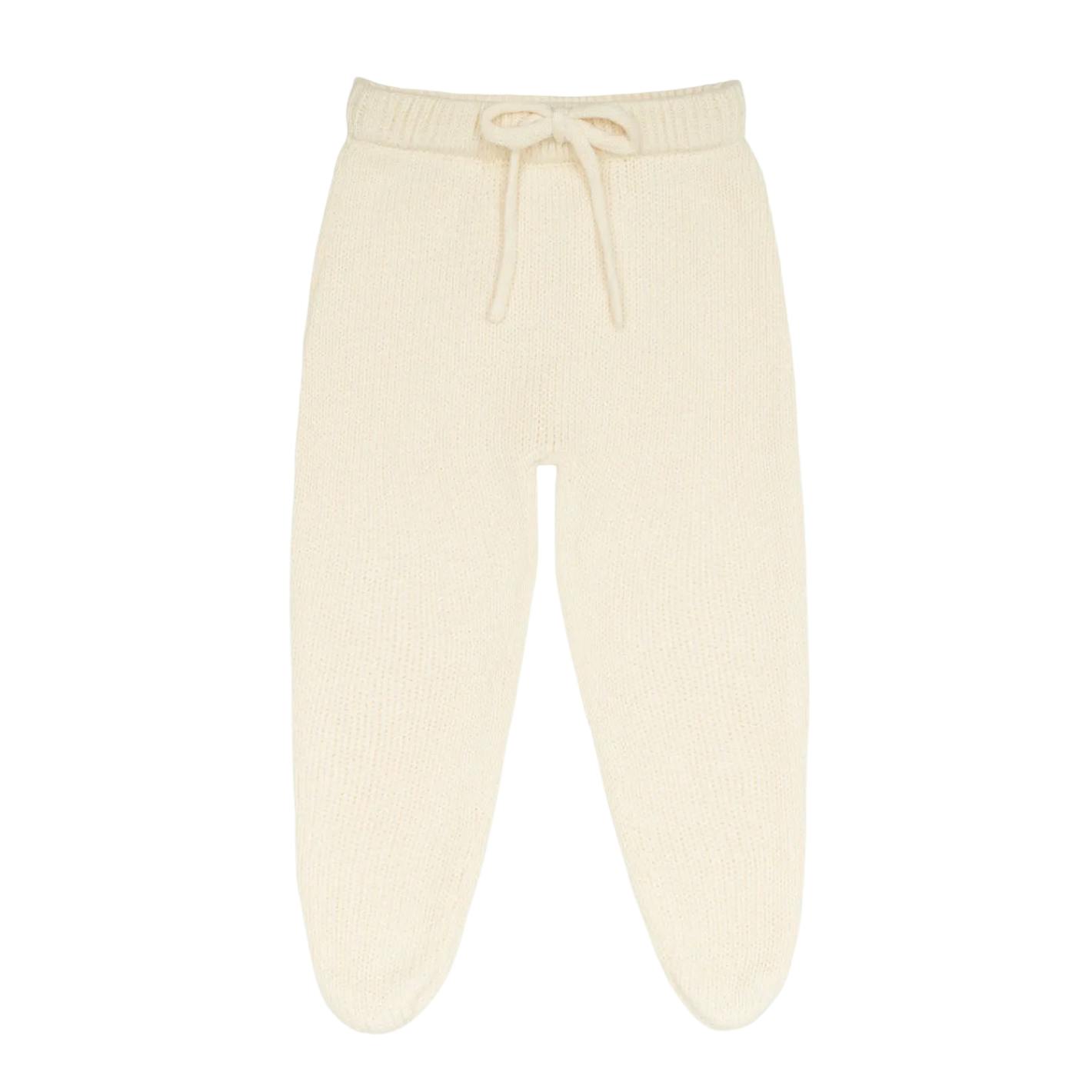 baby cream knit footie pant