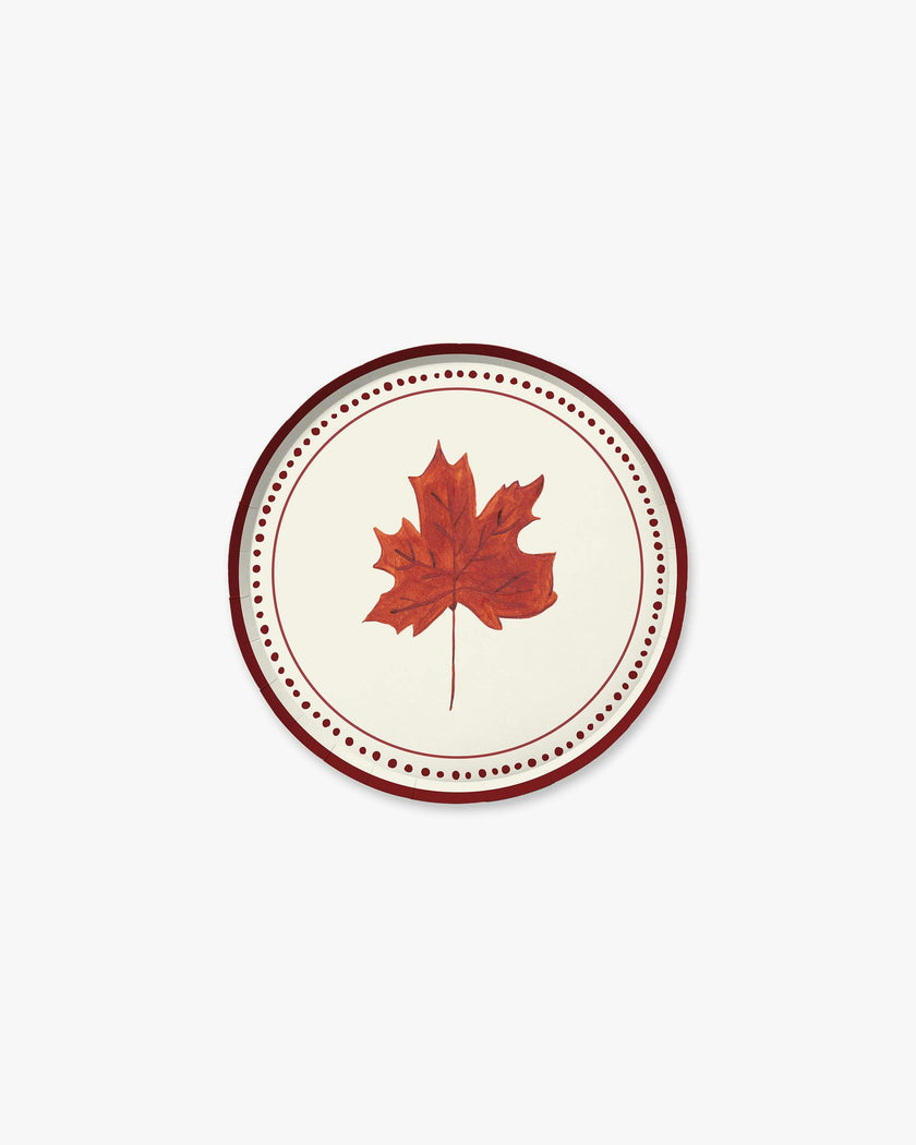 October Duet Hors d’Oeuvres Plate Set in Maple Leaf