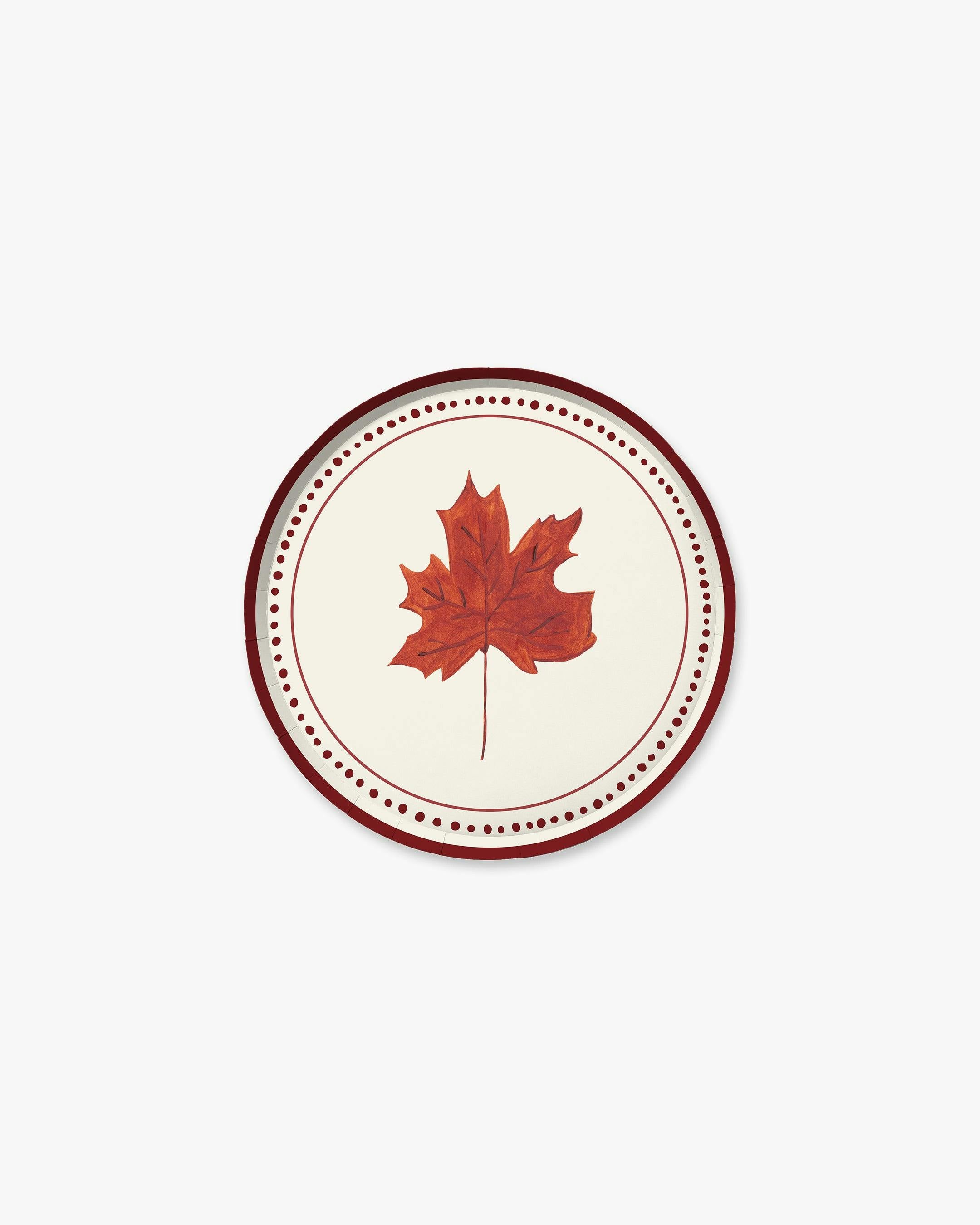 October Duet Hors d’Oeuvres Plate Set in Maple Leaf