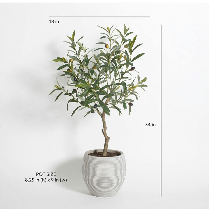 Artificial Olive Topiary Tree with Mediterranean Pot