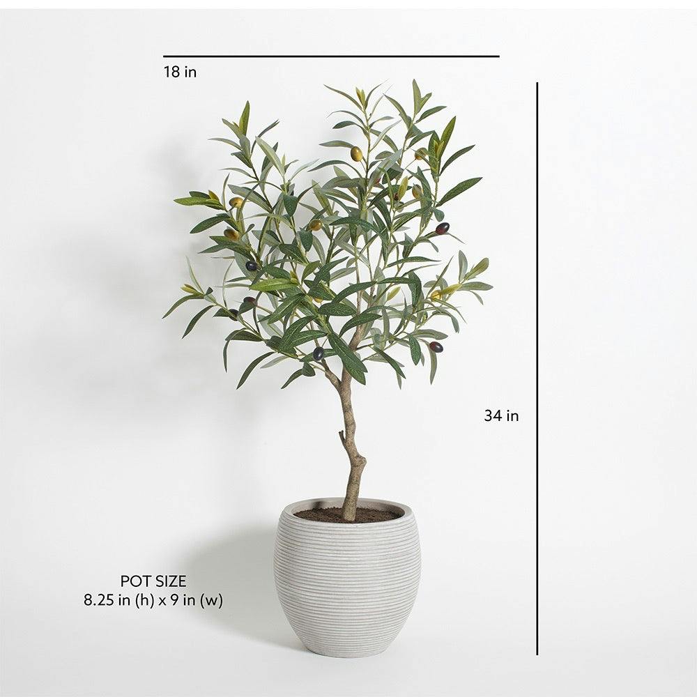 Artificial Olive Topiary Tree with Mediterranean Pot