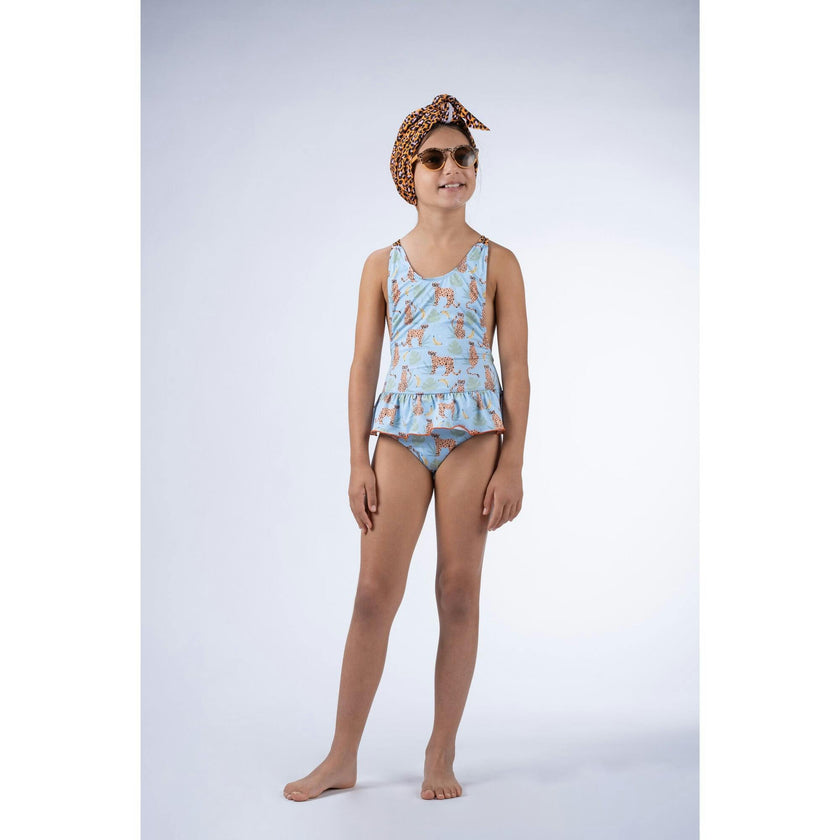Mr. Leopard Pattern And Dots Swimsuit, Multi