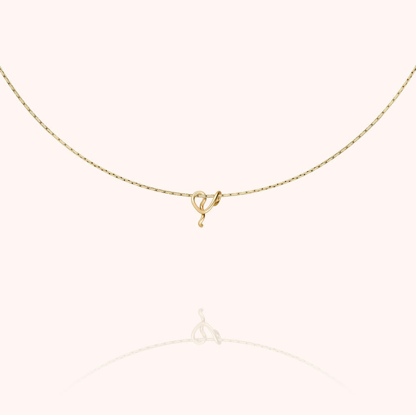 Initial Necklace, 14k Yellow Gold Filled